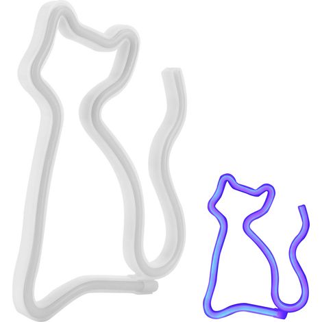 Applique murale LED en forme de chat néon, idéale pour les demandes en mariage, les mariages, les fêtes de famille, les anniversaires, la décoration de chambres d'enfants, alimentée par USB ou par pil (1/5)