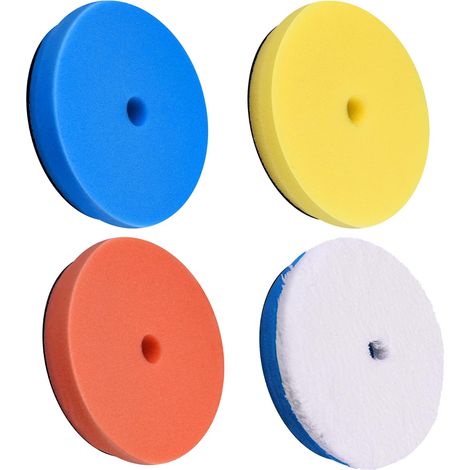 4 Pièces Éponge de Polissage Voiture 150mm, Éponge Polir Auto Polissage Pad Tampon Pad pour Voiture Ponçage Polissage (1/5)