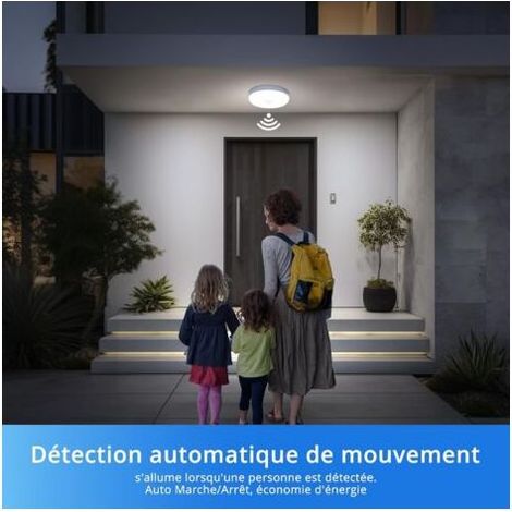 Plafonnier LED Detecteur de Mouvement 15W, Lampe Plafond avec Capteur Intérieur, IP56 Luminaire Plafonnier Automatique, pour Hublot, Couloir et Cave, 220V Motion Sensor Rond Ceiling Lights Indoor (1/5)