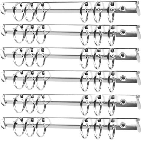 Classeur métallique A5 à 6 anneaux, lot de 12, 2 cm, argenté (1/5)