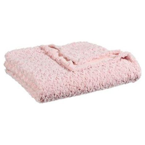 Pegane – Plaid imitation fourrure bouclée rose 230x180 cm – 100% polyester – Lavage machine à 30° – Doux et chaleureux pour salon ou chambre (1/2)