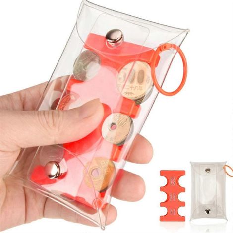 Porte-monnaie, porte-monnaie, mini distributeur de pièces en euros, boîte de rangement en plastique (1/4)