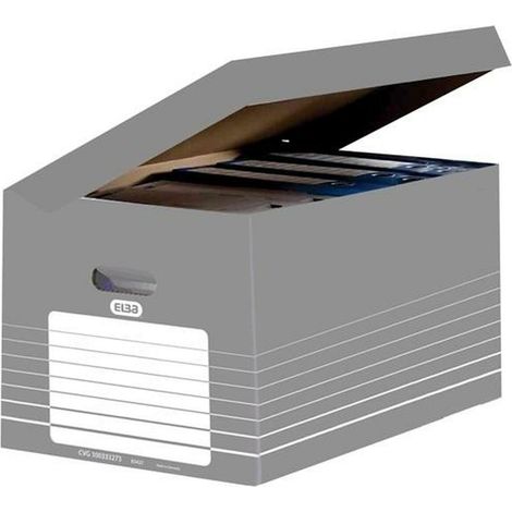 Oxford Caja de almacenamiento Elba gris y blanco 280x345x450 mm
