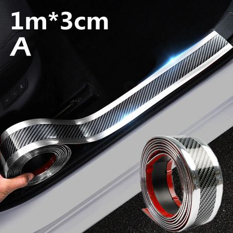 (A) Autocollants de voiture anti-rayures,protection de seuil de porte,bande en caoutchouc,fibre de carbone,film de protection pour pare-chocs,style automobile (1/3)