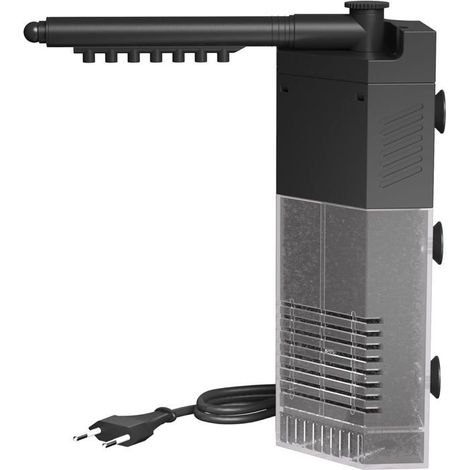 Filtre d'angle en forme de S pour nano-aquariums, avec une pompe à eau intégrée de 250 litres/heure et 3 watts et un filtre d'aquarium intégré. (1/5)