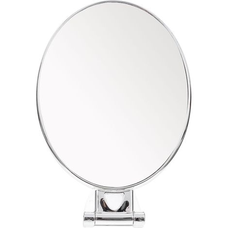 Miroir de Maquillage Grossissant 3X Portable en Abs Argenté pour Visage Support de Table et Usage Coiffeuse (1/5)