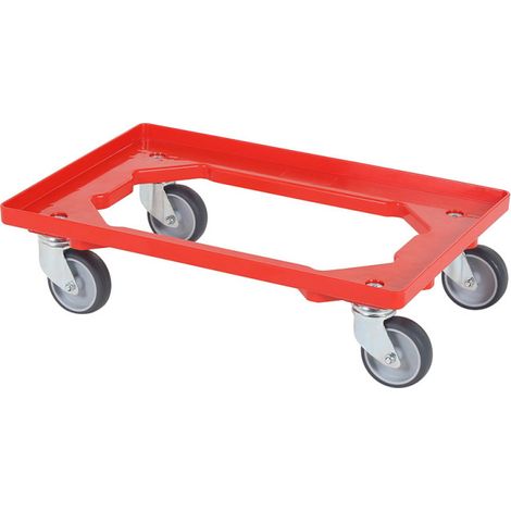 Chariot transport - Plastique - 250kg - 600x400x87mm - Rouge - TR - Saro