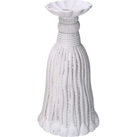 Portacandele resina nappina bianco cm Ø14xh25,6 (1/4)