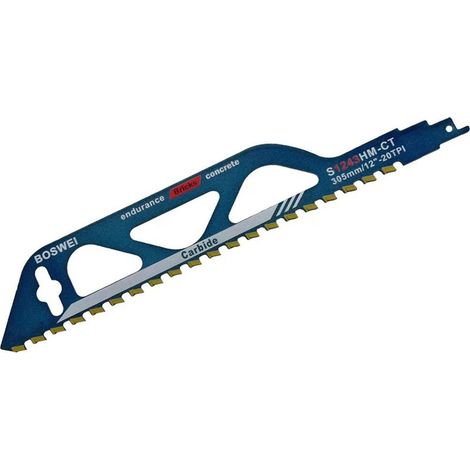 Lame de Scie Sabre,Lame de Scie Sabre Expert au Carbure de Tungstène pour Métal,Bois,Pierre,Accessoires de Scie Sabre pour Béton Cellulaire,Brique,Béton (305 mm )-Fei Yu (1/5)