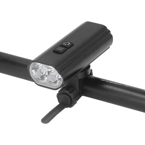 Wiederaufladbare 2-LED-Fahrradfrontleuchte über USB, leistungsstarke Beleuchtung, 5 Lichtmodi, helles Nachtlicht, eingebauter Akku enthalten (280-mAh-Scheinwerfer). (1/5)