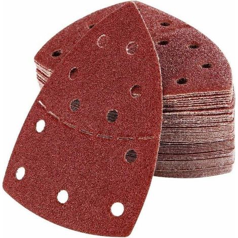 Triangles de ponçage, XU, Papier abrasif pour Bosch PSM 100A, PSM 160, PSM 200 AES, PSM 18, PDA 180, PSM 160 A/PSM 80/PRIO, 105 mm x 152 mm, Lot de 60, Grain P40/60/80/120/180/ 240 - (1/4)