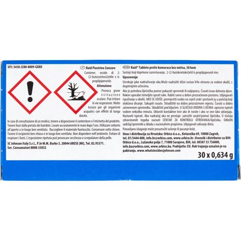 Raid Ricarica 30 Piastrine Repellenti per Zanzare - Protezione Notturna di 10 Ore (1/2)