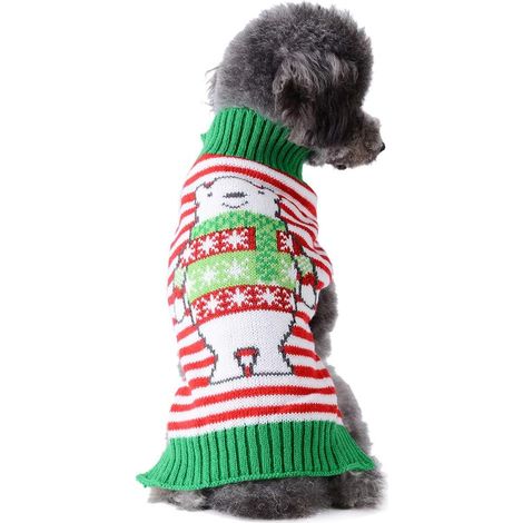 Pull chaud chiot ours à rayures dessin animé (M) (1/3)