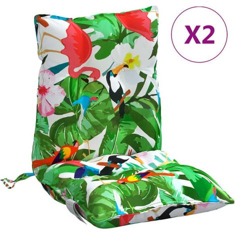 Un ensemble de deux coussins colorés pour chaise à dossier bas (1/5)