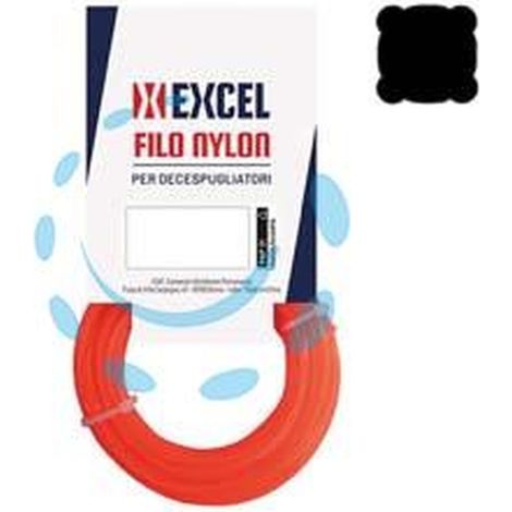FILO PER DECESPUGLIATORE IN NYLON QUADRO ARANCIO - mm.2 in matassa da mt.15 Q.TA 4