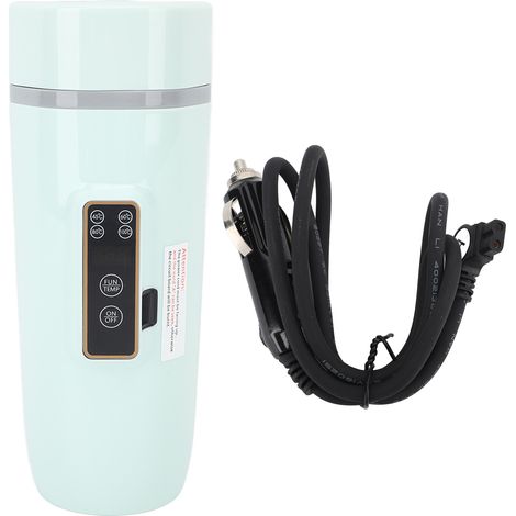 Bouilloire électrique de voyage 350ml avec affichage numérique, antidérapante, étanche, portable pour café en extérieur, 12V 80W vert (1/5)