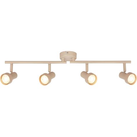 Briloner Plafoniera orientabile 60,5cm attacco GU10 max. 9W 4 luci beige - Faretto da soffitto soggiorno corridoio cucina ufficio
