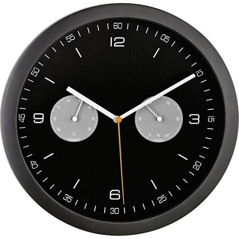 Mebus 52825 Radiocontrollato Orologio da parete 26 cm x 42 mm Nero