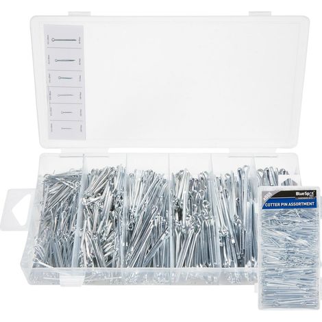 BlueSpot 555pc Assorted DIY Workshop Storage Automotive Cotter Split Pin Set