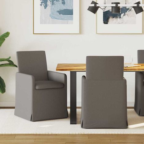 Esszimmerstühle 2 pcs Hellgrau 57 x 67 x 95 cm Leinen