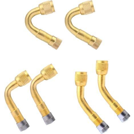 6x Pneu Valve Rallonge 45° 90° 135° Pneu Valve de Adaptateur, Pneu Prolongateur Coude de Valve, Air Pneu Valve Extension, Raccord Prolongateur Coude pour Voiture Moto Vélo Camion (1/5)