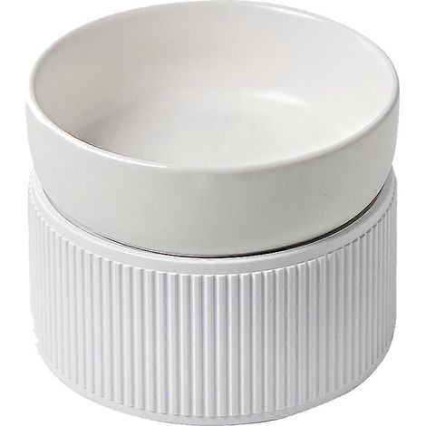 Gamelle surélevée pour chat - Élargir les gamelles surélevées pour protéger la colonne vertébrale et soulager la fatigue des vibrisses - Blanc (1/5)