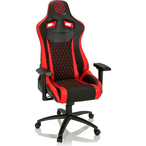 Gaming Stuhl / Bürostuhl GAMEBREAKER SX 04 Stoff / Kunstleder schwarz / rot  hjh OFFICE