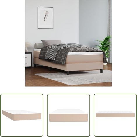 vidaXL Mousse de soutien - Matelas de lit à ressorts ensachés fermeté moyenne Cappuccino 100x200x20 cm (1/5)