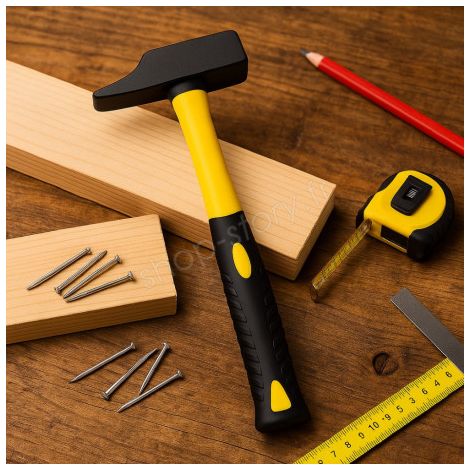 Marteau de Menuisier Rivoir 34 cm – 800 g Manche Ergonomique Jaune et Noir