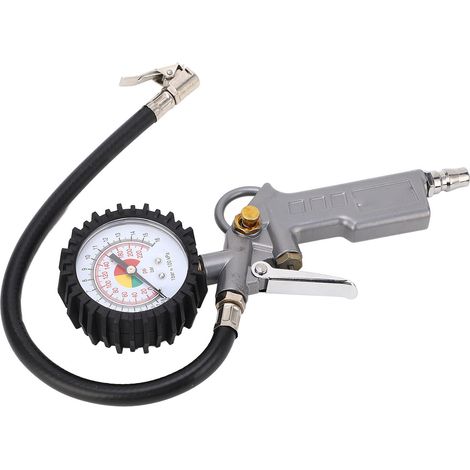Manomètre de pression de gonflage des pneus WTD-1, embout de gonflage 225 PSI et accessoires pour compresseur, robuste, avec tuyau en caoutchouc et raccord rapide (1/5)