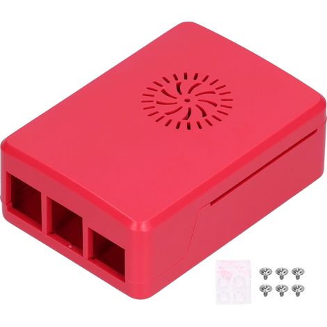Coque de protection pour Raspberry Pi 4B avec dissipateur thermique ABS et couvercle amovible - Rouge (1/5)
