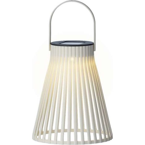 Lumineo Lanterna Solare LED Off White 14,5x18,5 cm - Luce Calda da Esterno Ricaricabile