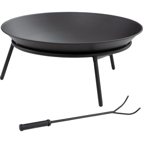 Braise extérieure, construction en acier, idéale pour les patios, noir (1/5)