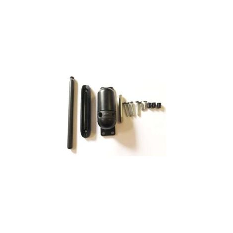 Mini cierrapuertas de riel para luz de casa negra Mini cierrapuertas para puertas y mosquiteras de montaje en superficie, autoajustable y con resorte - Crezuo
