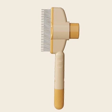 Peigne pour chat démêlant, peigne autonettoyant jaune (1/4)
