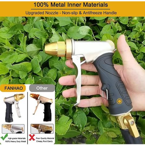 Pistolet à eau avec buse en laiton, robuste, haute pression, réglable du jet au jet, pour laver la voiture et les animaux domestiques (1/5)