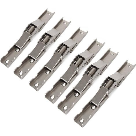 Lot de 6 charnières pliables cachées à 90 degrés pour connecter des armoires, des armoires, etc. Style Euro, Matériau: Acier allié, Finition: Plaqué, Couleur: Noir (1/5)