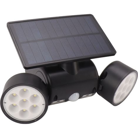 30 LED Solar-Außenstrahler mit Bewegungsmelder, Doppelkopf, Landschaftsbeleuchtung für Terrasse, Patio, Hof, Garten, Einfahrt. (1/5)