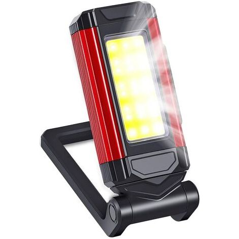 Faltbare LED-Arbeitsleuchte, ABS, USB-aufladbar, wasserdicht, 1800 mAh, 2000 lm, für Camping, Autoreparaturen und Notfalleinsätze, rot/schwarz (1/5)