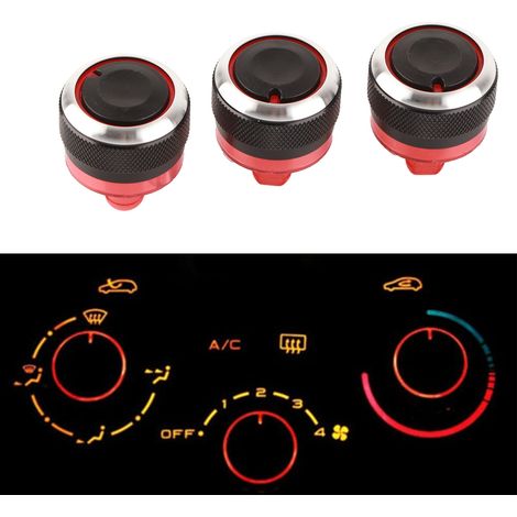Juego de 3 botones de control de calefacción y ventilación para el aire acondicionado del coche Peugeot 206/206+/207. (1/5)