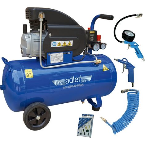 ADLER KOMPRESOR 50l AD 2050-50-8BAR 230V Z ZESTAWEM AKCESORIÓW
