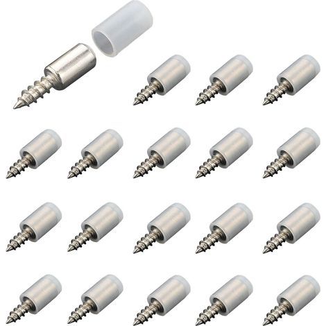 20pcs vis autotaraudeuses intégrées,Vis autotaraudeuses Support stratifié pour armoire,Étagère Support Vis Avec Manchon Antidérapant,vis intégrées autotaraudeuses Pour Meubles D'armoire (1/5)