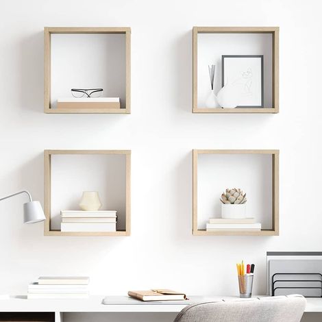 Mensole a Cubo 4 pz Rovere Sonoma 30x15x30 cm vidaXL