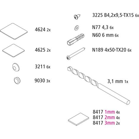 Kermi EBLI033 Set Montagekleinteile