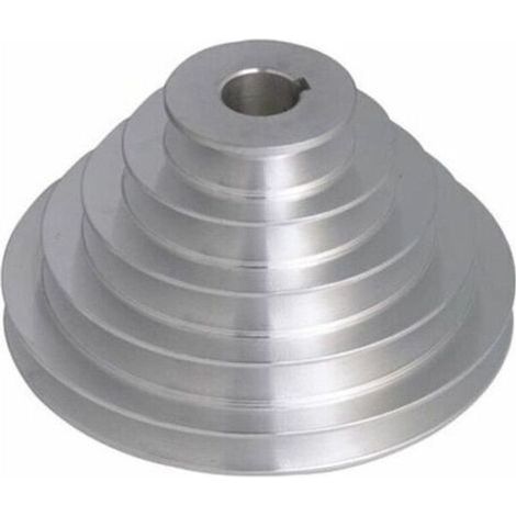 – Poulie en aluminium à 5 plis – Diamètre intérieur 19 mm – Diamètres extérieurs 54-150 mm – Pour courroies trapézoïdales type A (1/4)