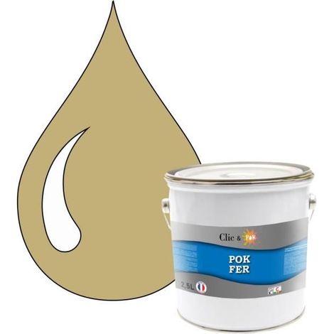 Peinture Fer Antirouille – Métal Extérieur Intérieur, Satinée, Protection Rouille - 2,5L - RAL 1001 - Beige (1/4)