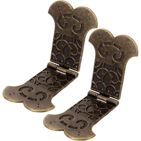 Charnières Vintage pour Boîte en Bois – Métal Résistant Anti-rouille – Décoratives et Pratiques pour Boîtes à Bijoux – Lot de 2 Pièces – Usage Artisanat et Coffrets Décoratifs (1/5)