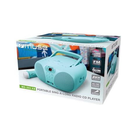 Muse Lecteur CD portable avec radio à accompagnement MD-203 KB Entrée AUX Lecteur CD Radio FM (1/2)