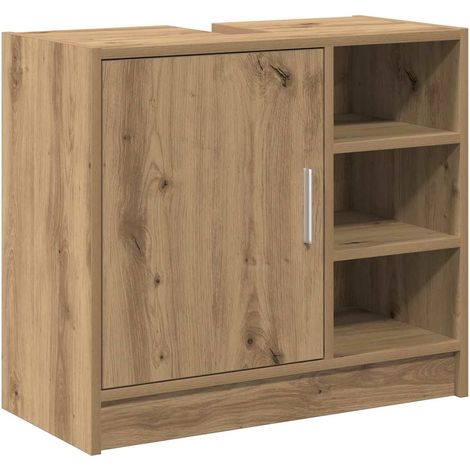 Maison Exclusive - Mobile da Bagno con porta Rovere artigianale 63 x 29 x 55 cm