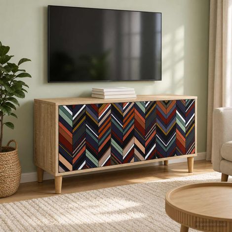 vidaXL Meuble TV OMMEN 102 x 33 x 50 cm Sonoma Bois d'ingénierie (1/5)